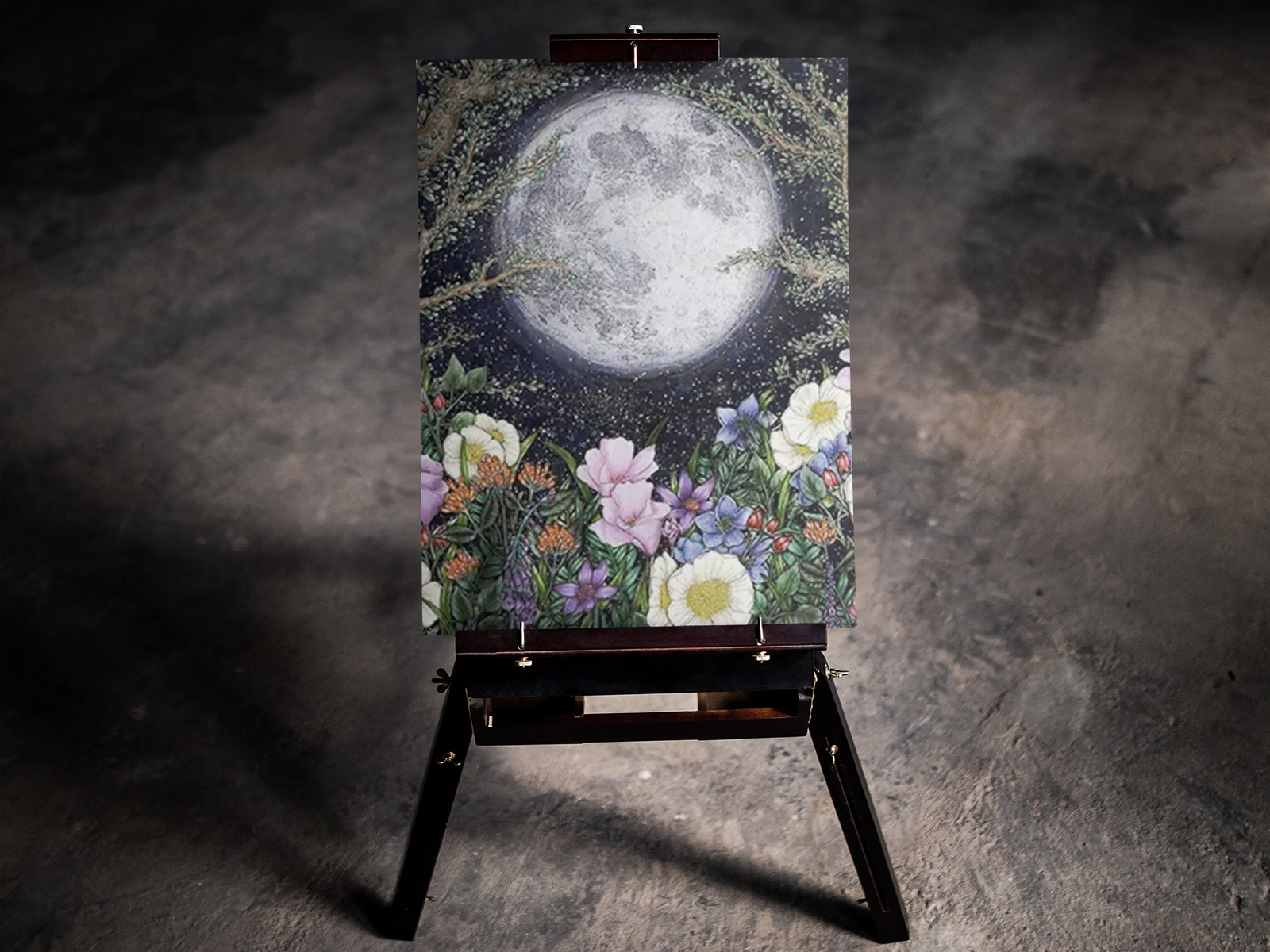 Floral Full Moon 5D Diamond Art Kit