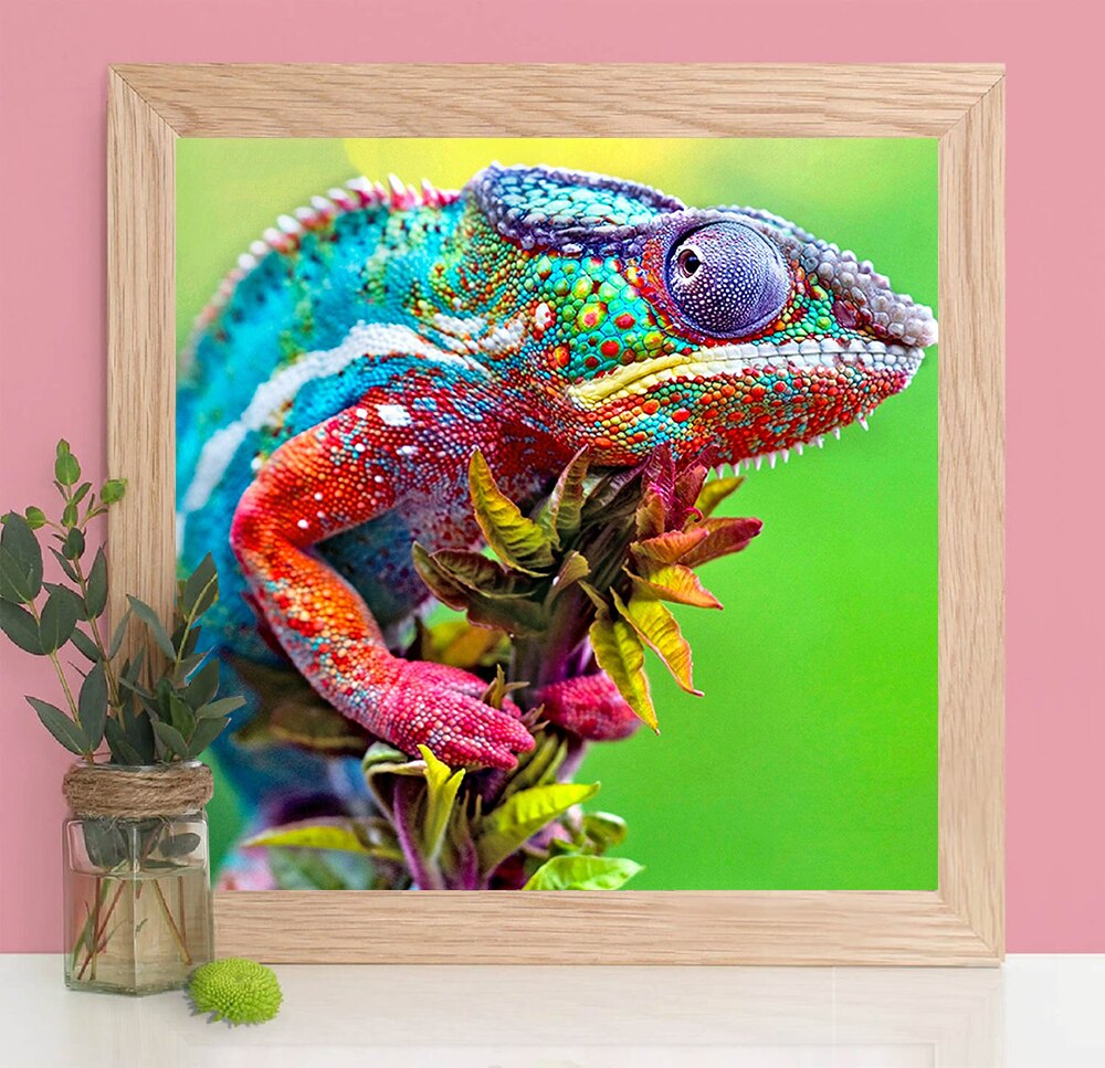 Multi-Colored Chameleon 5D Diamond Art Kit