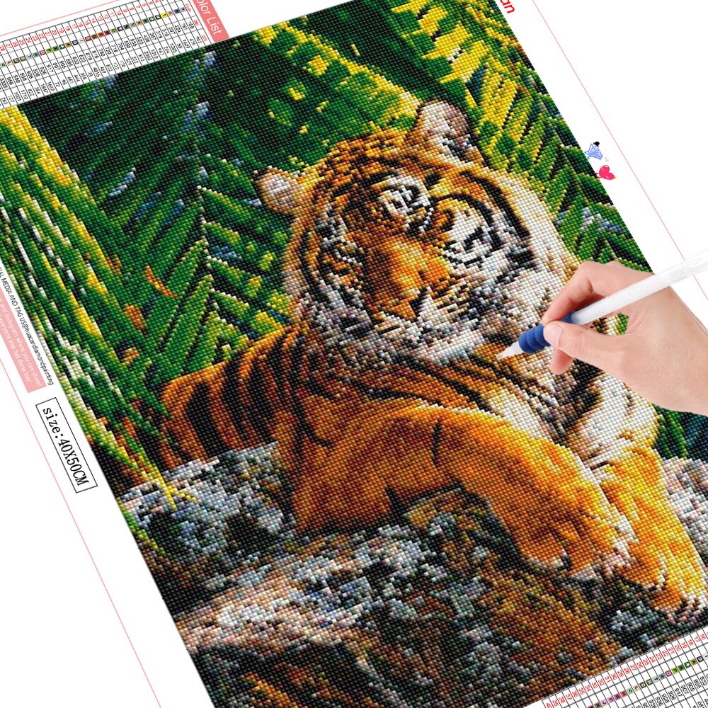 Relaxing Tiger 5D Diamond Art Kit