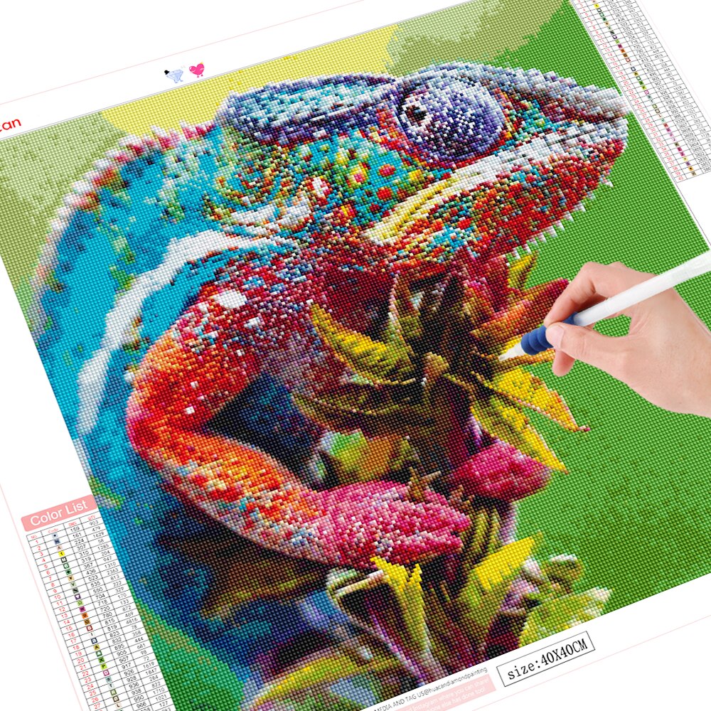 Multi-Colored Chameleon 5D Diamond Art Kit