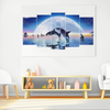 Multi-Canvas Full Moon Orcas 5D Diamond Art Kit