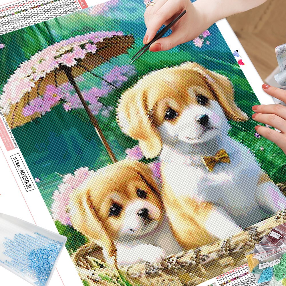 Puppies on a Boat Ride 5D Diamond Art Kit