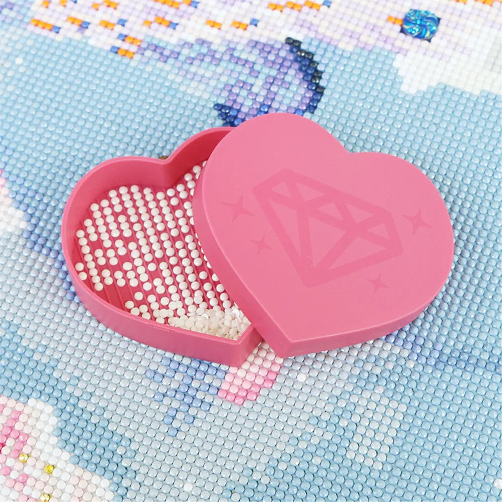 Three Heart Shaped Diamond Gem Sorting Trays
