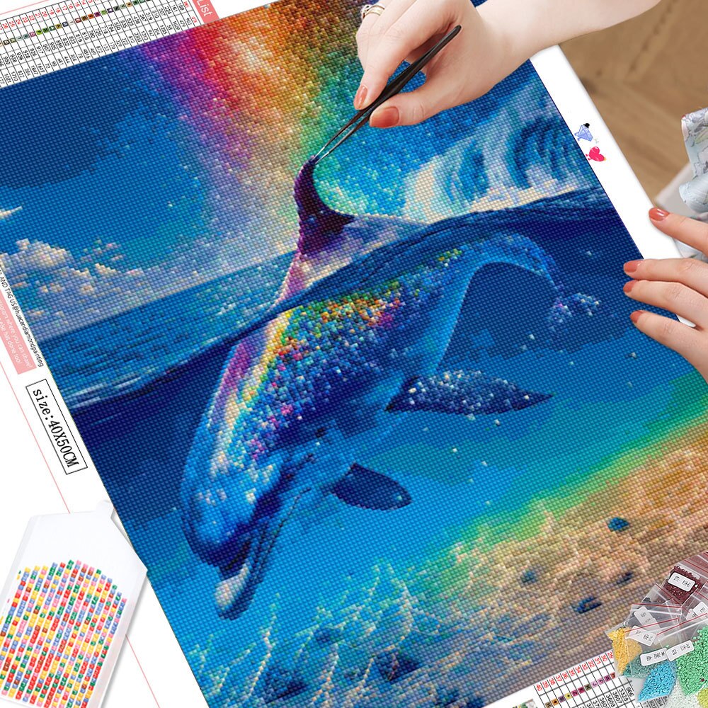 Dolphin Rainbow 5D Diamond Art Kit