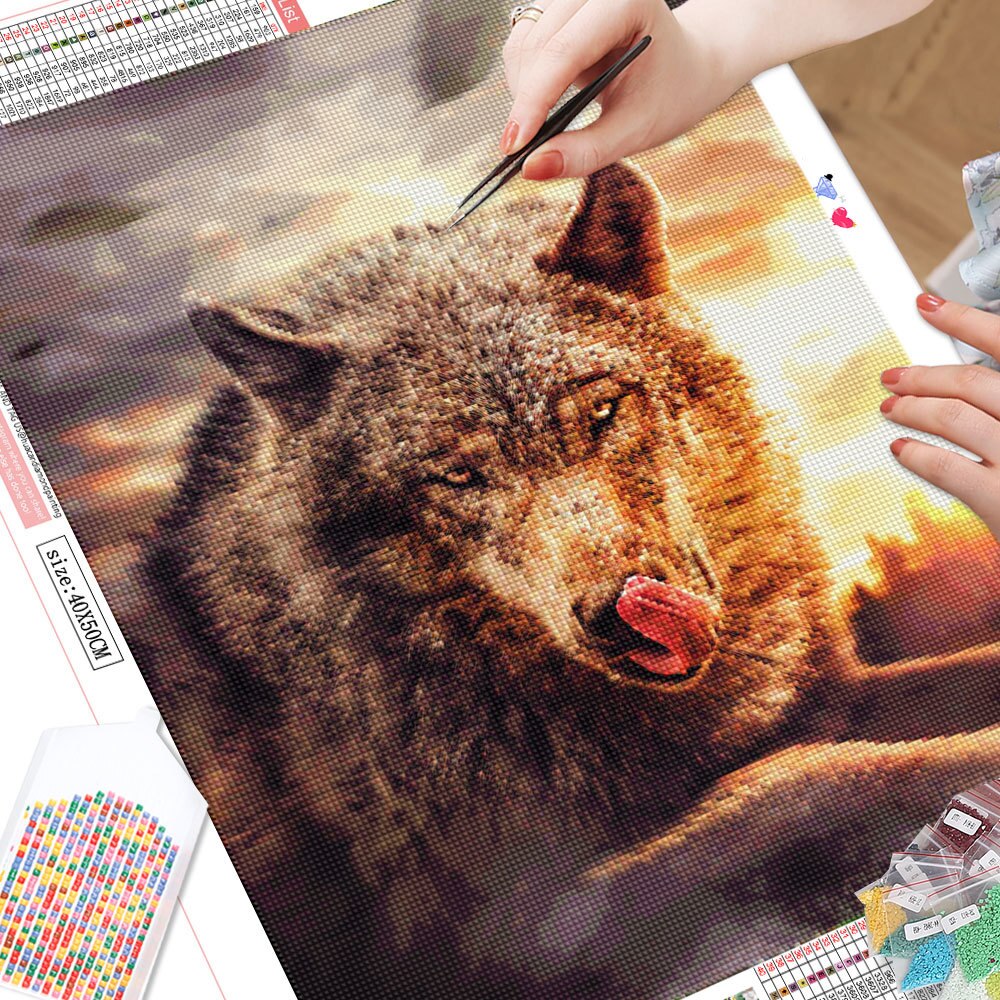 Hungry Wolf 5D Diamond Art Kit
