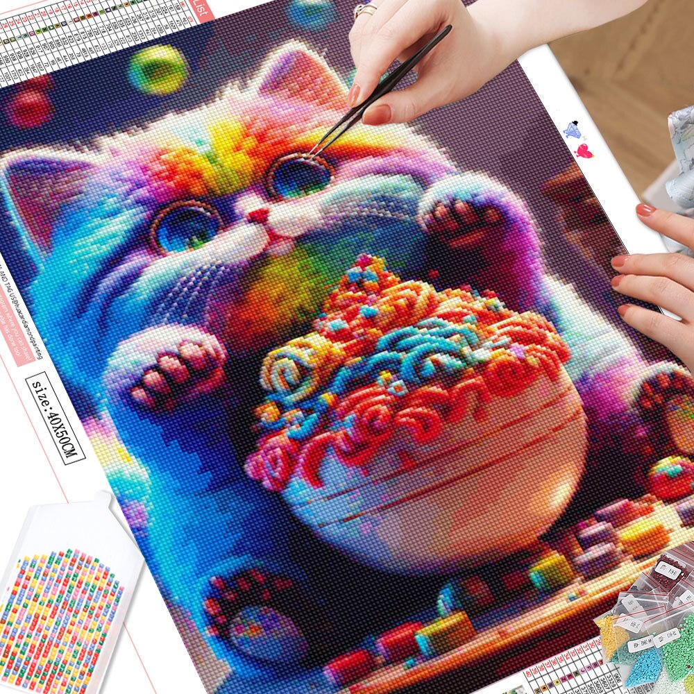 Chunky Rainbow Kitty 5D Diamond Art Kit