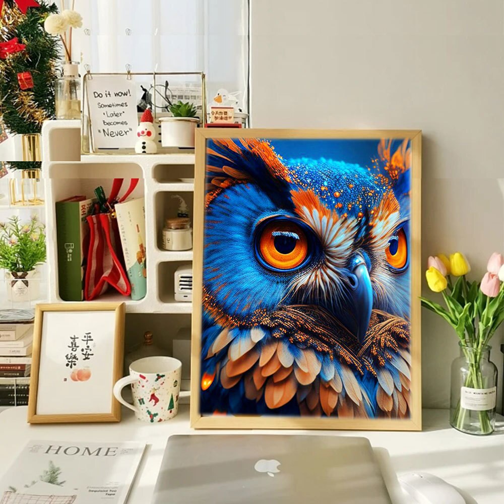 Dark-Colored Owl 5D Diamond Art Kit