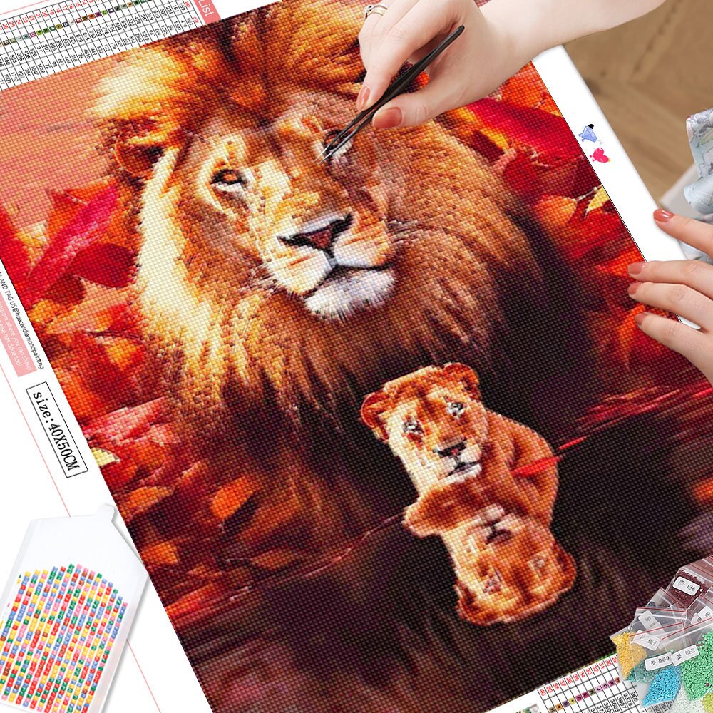 Sophisticated Lions 5D Diamond Art Kit