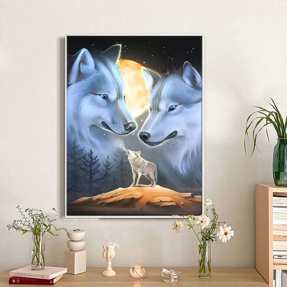Celestial Wolves 5D Diamond Art Kit