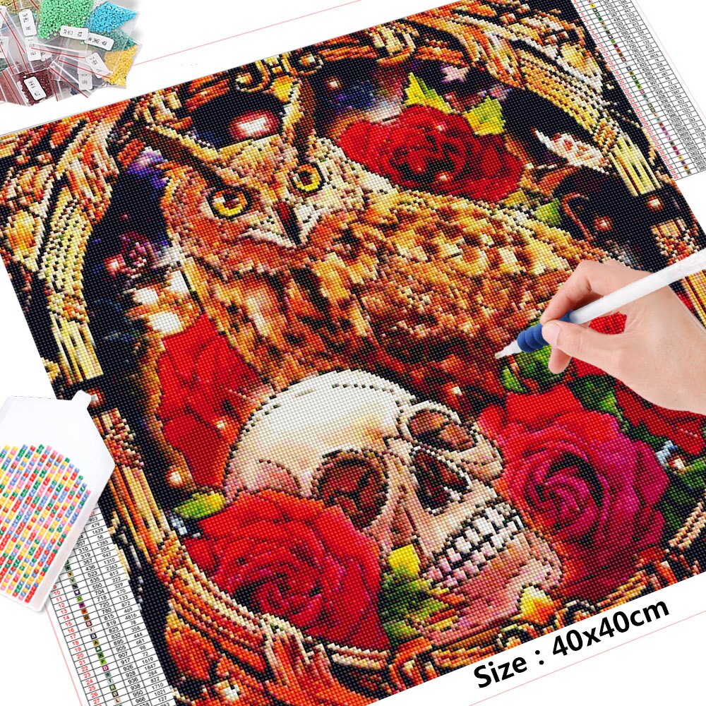 Love & Death Owl 5D Diamond Art Kit
