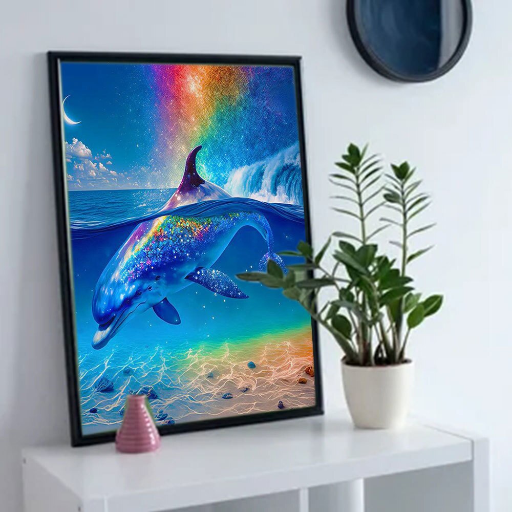 Dolphin Rainbow 5D Diamond Art Kit