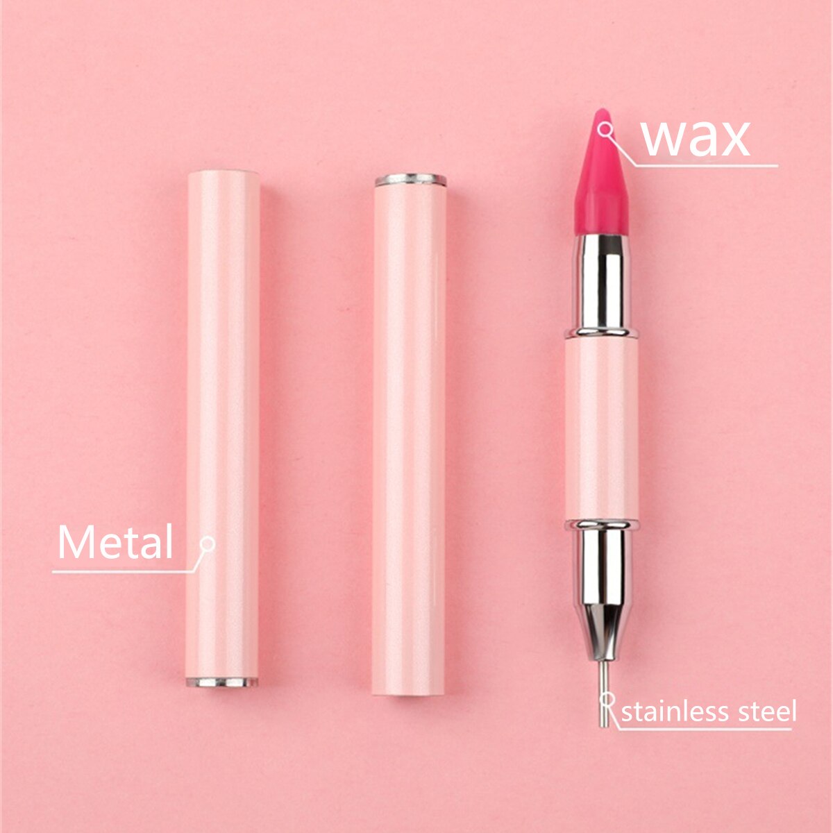 Enclosable Double-Headed Wax and Metal Drill Pen