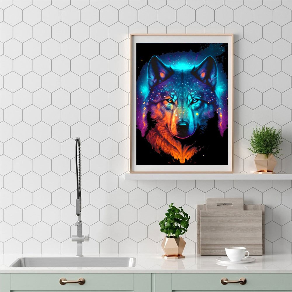 Abstract Wolf 5D Diamond Art Kit