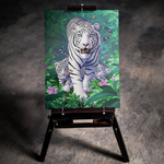 Approaching White Tiger Family 5D Diamond Art Kit