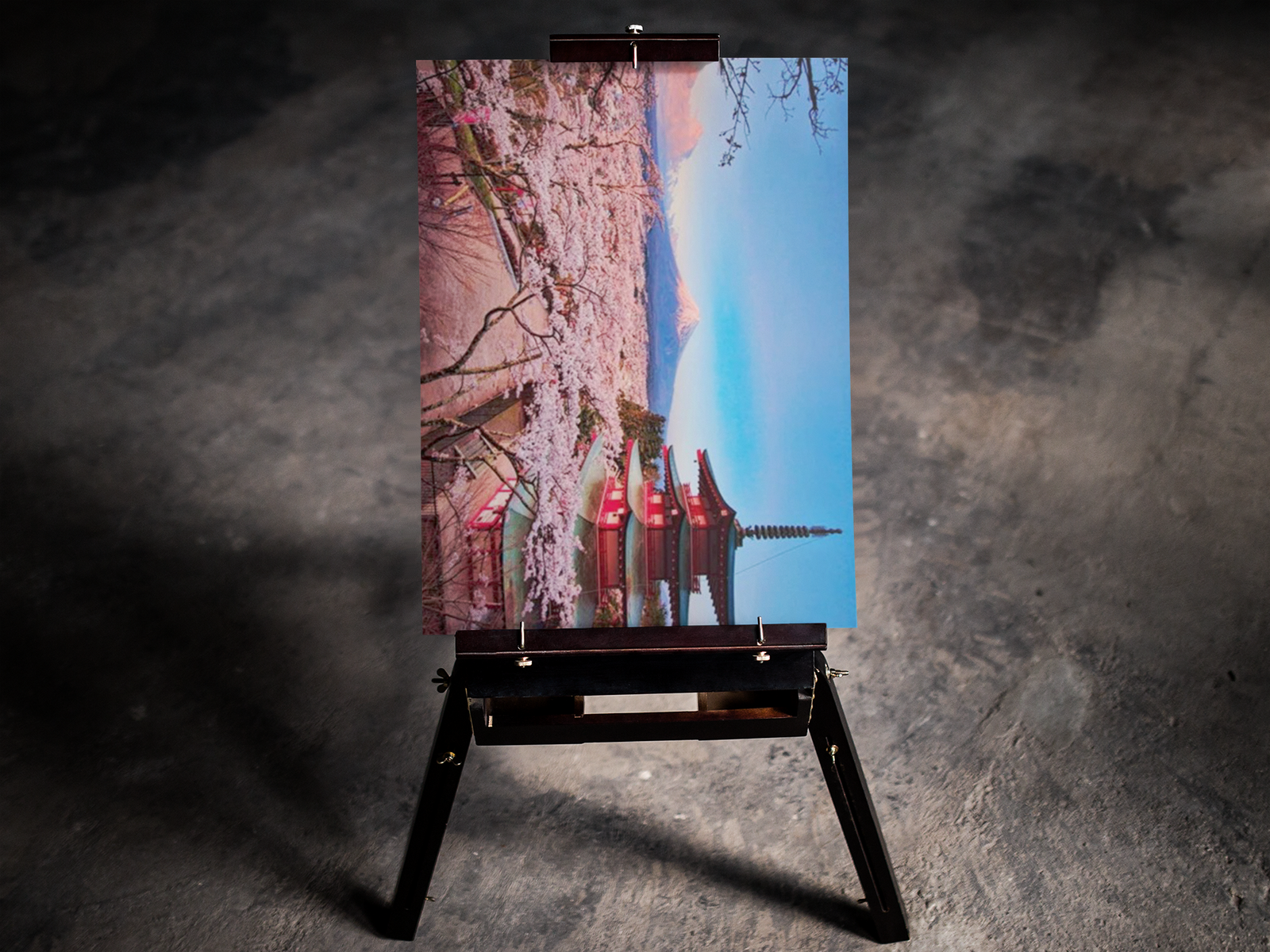 Cherry Blossom Mount Fuji Shrine 5D Diamond Art Kit