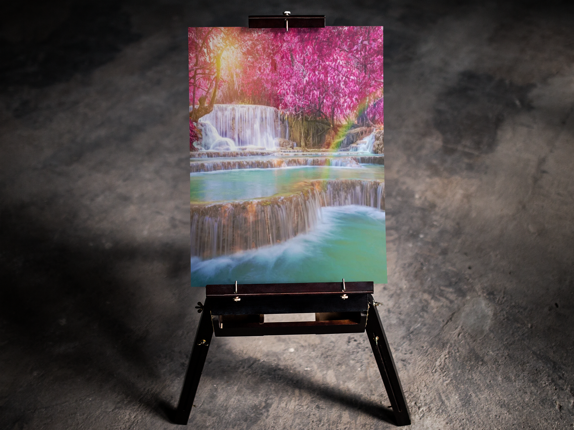 Cherry Blossom Rainbow Waterfall 5D Diamond Art Kit