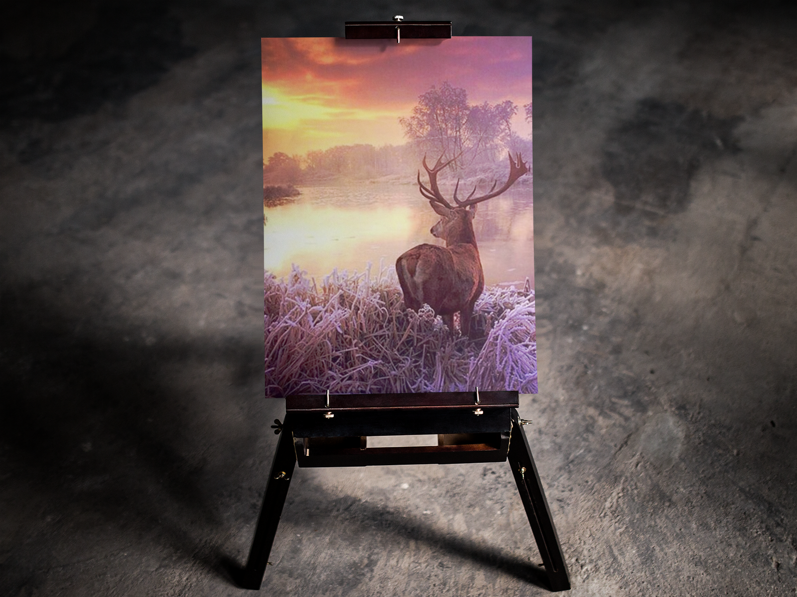Deer Staring at the Sunset 5D Diamond Art Kit