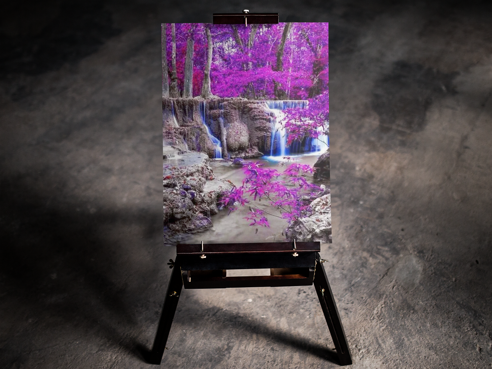 Gray Pond Waterfall 5D Diamond Art Kit