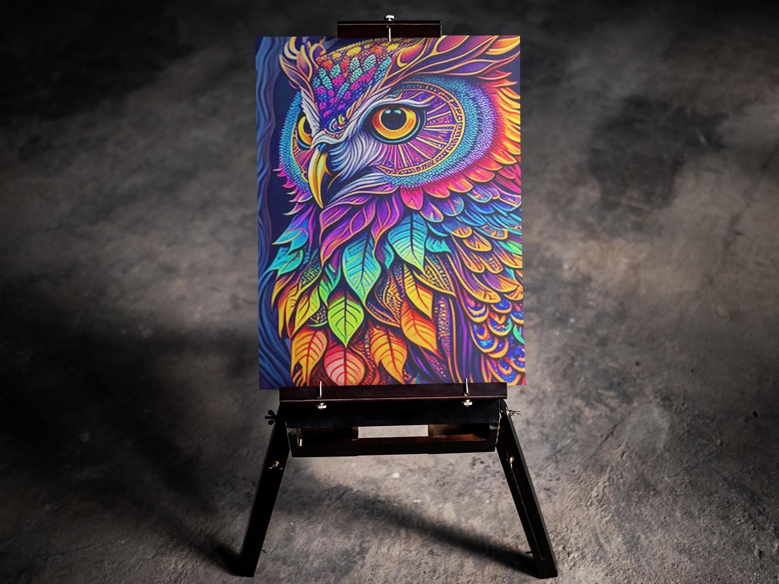 Mosaic Rainbow Owl 5D Diamond Art Kit