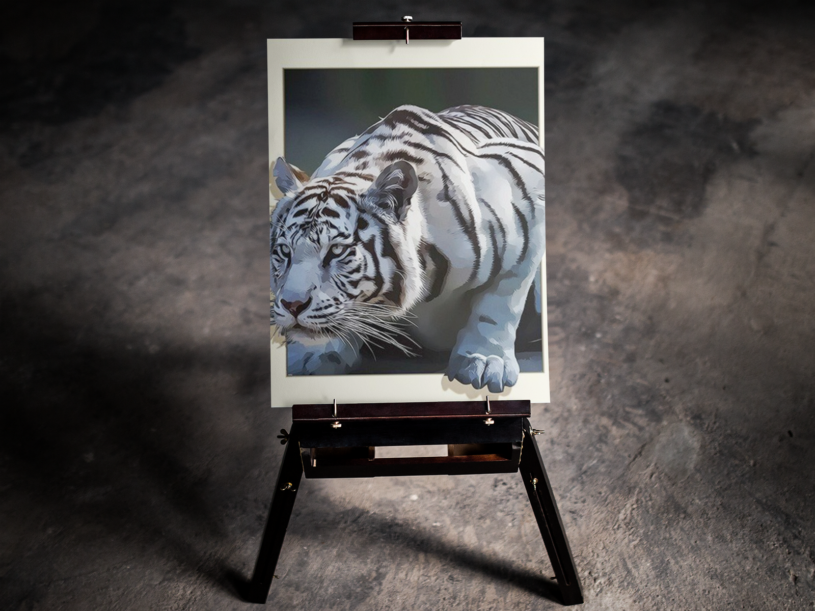 White Male Tiger 5D Diamond Art Kit