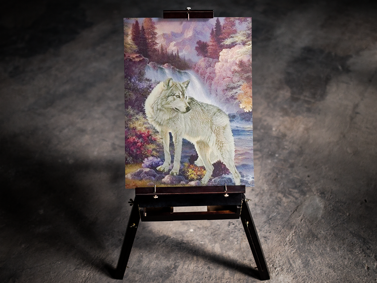 Wolf by a Waterfall 5D Diamond Art Kit